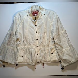 Free People Ivory Lightweight Cropped Jacket